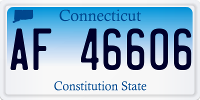 CT license plate AF46606