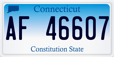 CT license plate AF46607