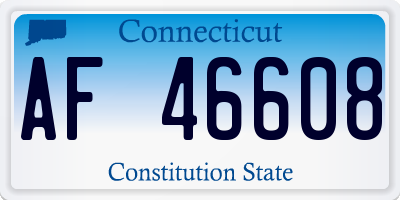 CT license plate AF46608