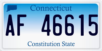 CT license plate AF46615
