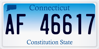 CT license plate AF46617