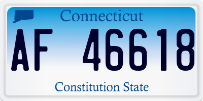 CT license plate AF46618