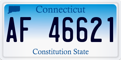 CT license plate AF46621