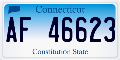 CT license plate AF46623