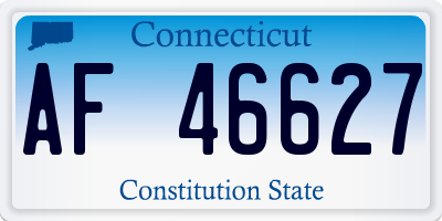 CT license plate AF46627