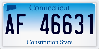 CT license plate AF46631