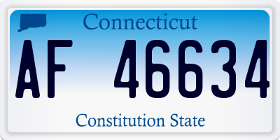 CT license plate AF46634