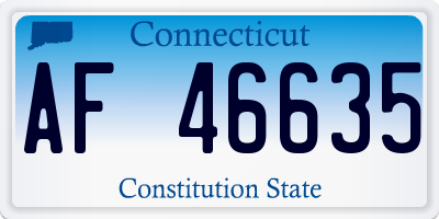 CT license plate AF46635