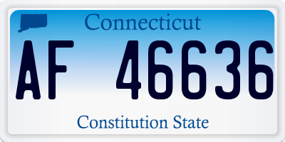 CT license plate AF46636