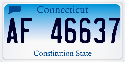 CT license plate AF46637