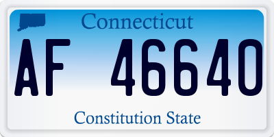 CT license plate AF46640