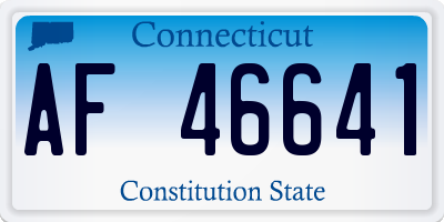 CT license plate AF46641