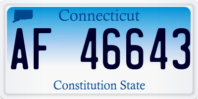 CT license plate AF46643