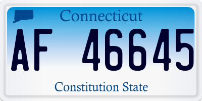 CT license plate AF46645
