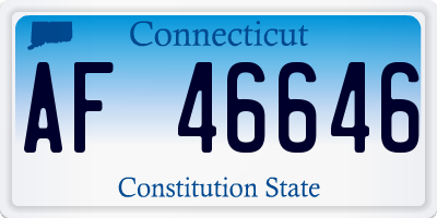 CT license plate AF46646
