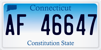 CT license plate AF46647