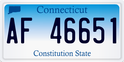 CT license plate AF46651