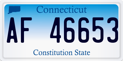 CT license plate AF46653