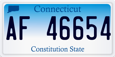 CT license plate AF46654