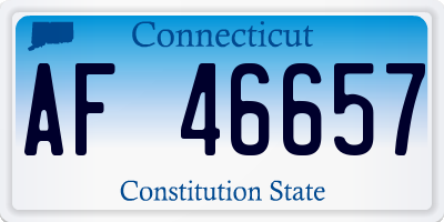 CT license plate AF46657