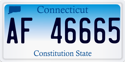 CT license plate AF46665