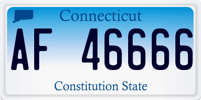 CT license plate AF46666