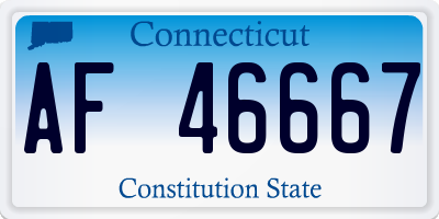 CT license plate AF46667