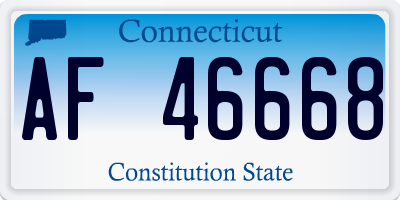 CT license plate AF46668