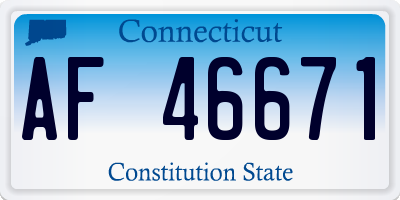 CT license plate AF46671