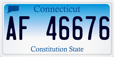 CT license plate AF46676