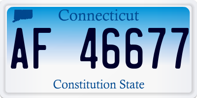 CT license plate AF46677