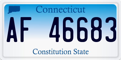 CT license plate AF46683