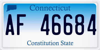 CT license plate AF46684