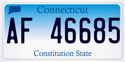 CT license plate AF46685