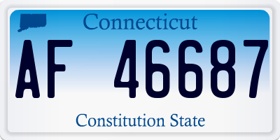 CT license plate AF46687