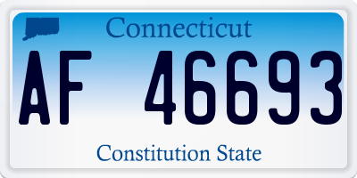CT license plate AF46693