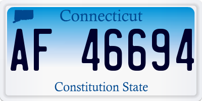 CT license plate AF46694