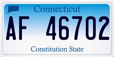 CT license plate AF46702
