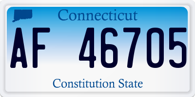 CT license plate AF46705