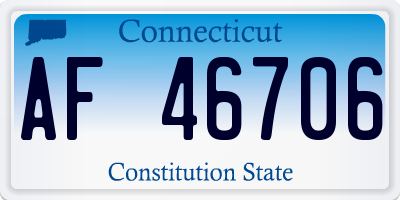 CT license plate AF46706