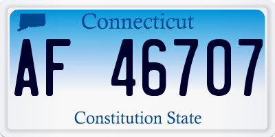 CT license plate AF46707