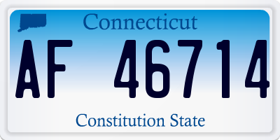 CT license plate AF46714