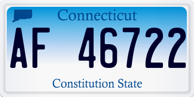CT license plate AF46722