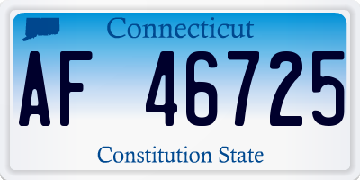 CT license plate AF46725