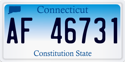 CT license plate AF46731