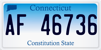CT license plate AF46736