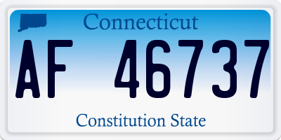 CT license plate AF46737
