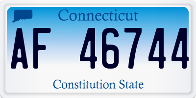 CT license plate AF46744