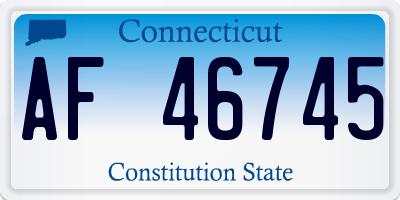 CT license plate AF46745