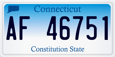 CT license plate AF46751